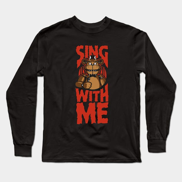 Sing with Me (Over Black) Long Sleeve T-Shirt by demonigote